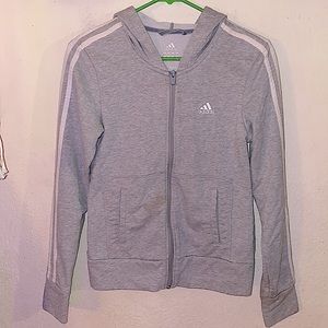 Adidas classic stripe zip up hoodie